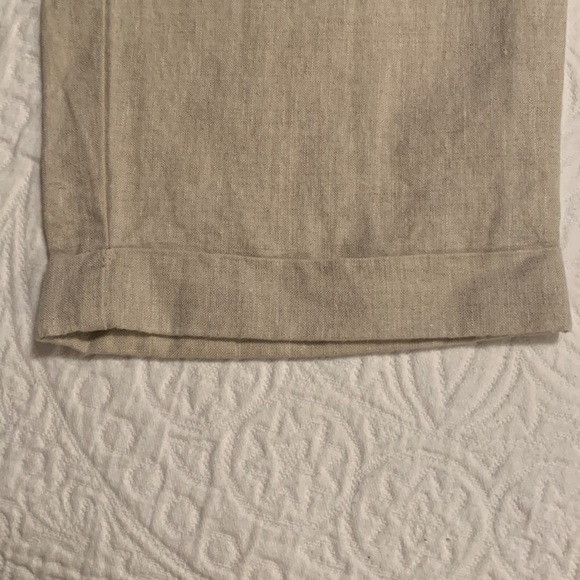 Linen Natural Rolled Hem Crops - Picture 6 of 14